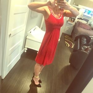 Red Jewel Adorned Party Dress